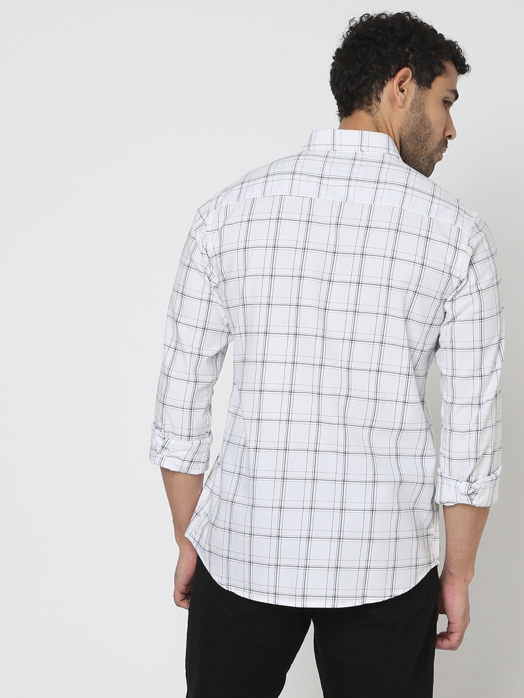 Checked Slim Fit Shirt with Patch Pocket