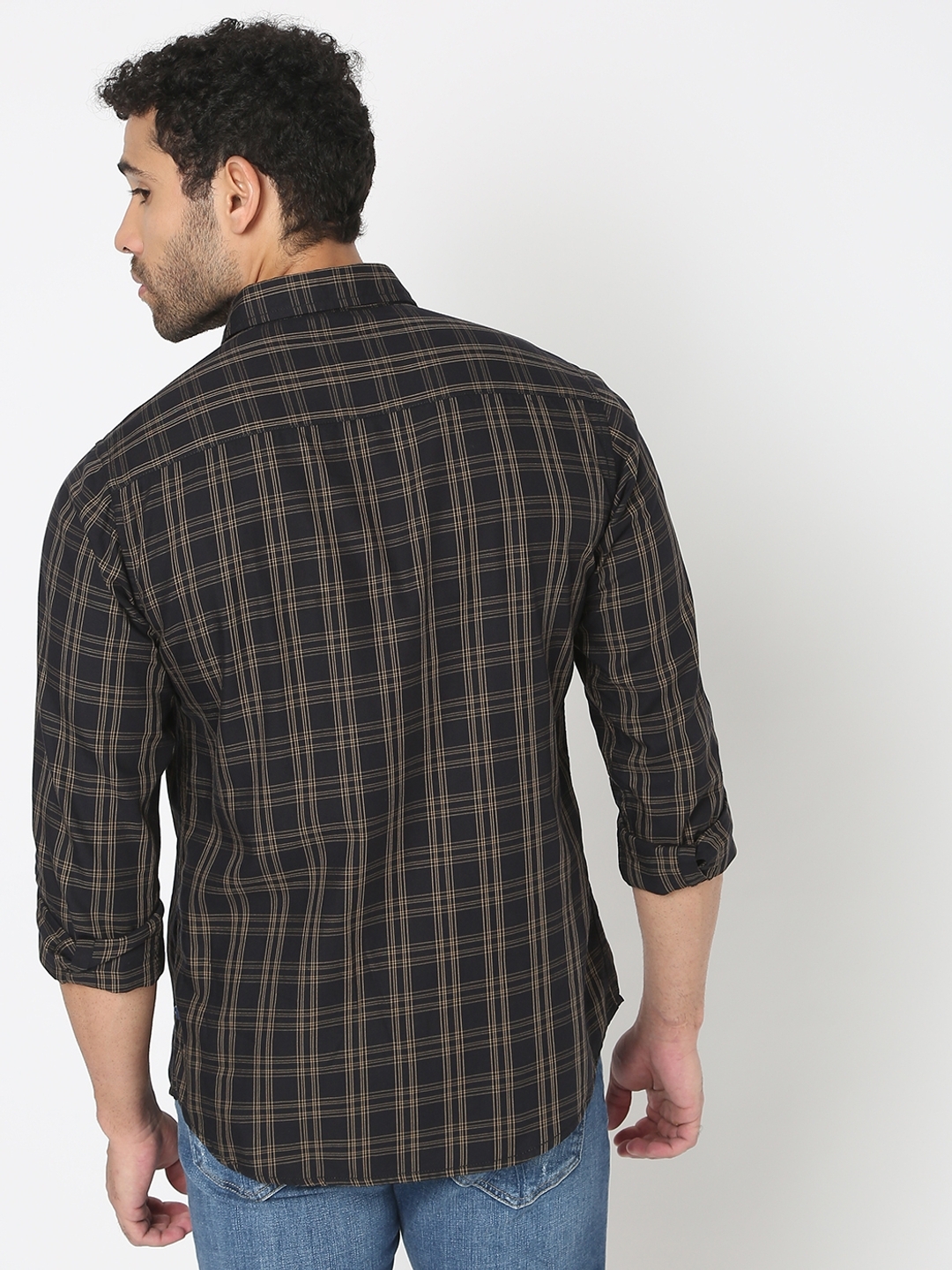 Checked Slim Fit Shirt with Patch Pocket