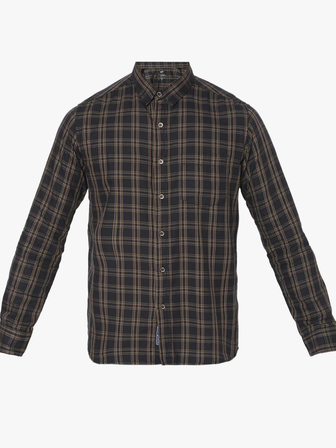 Checked Slim Fit Shirt with Patch Pocket