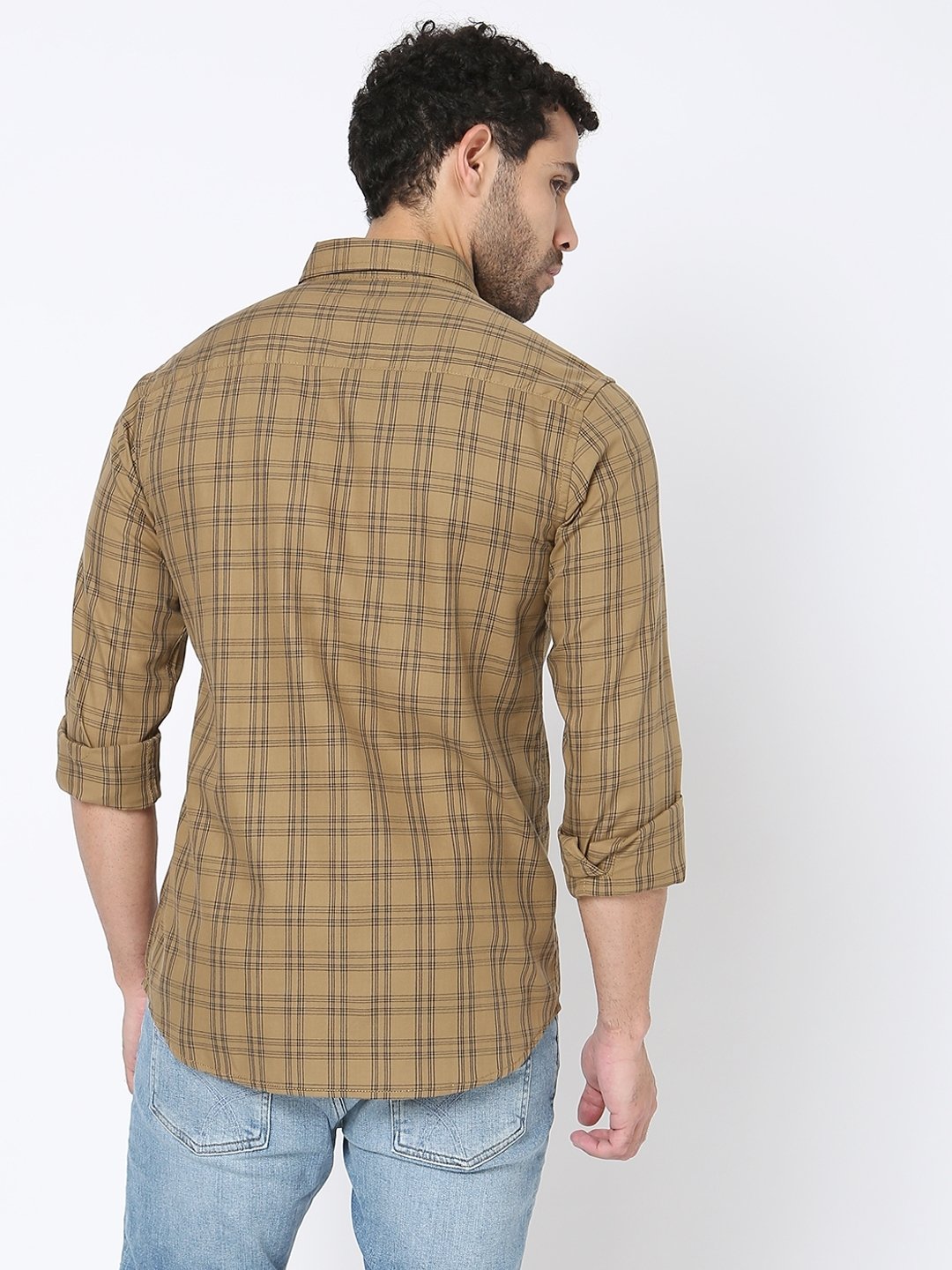 Checked Slim Fit Shirt with Patch Pocket