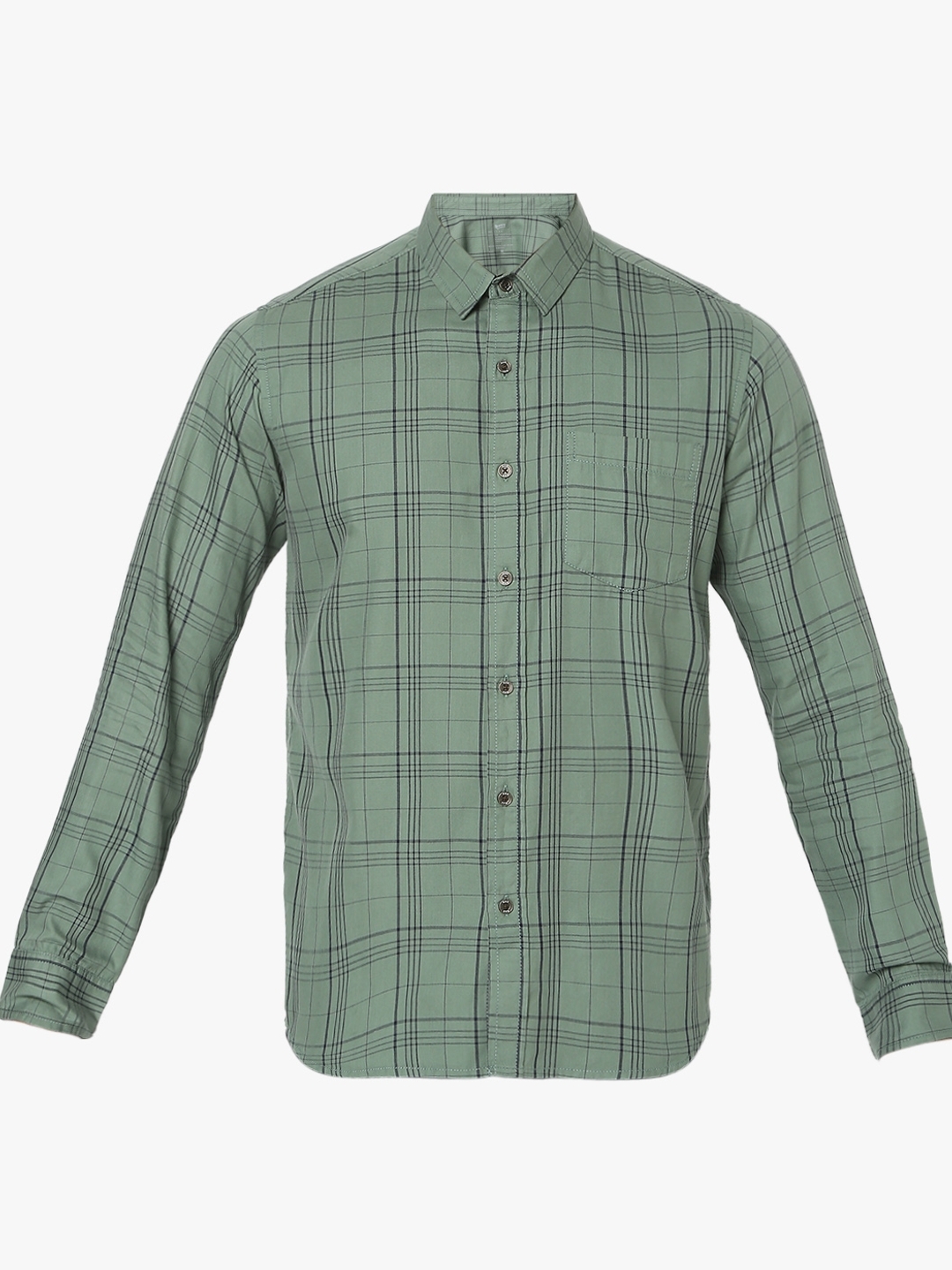 Checked Slim Fit Shirt with Patch Pocket