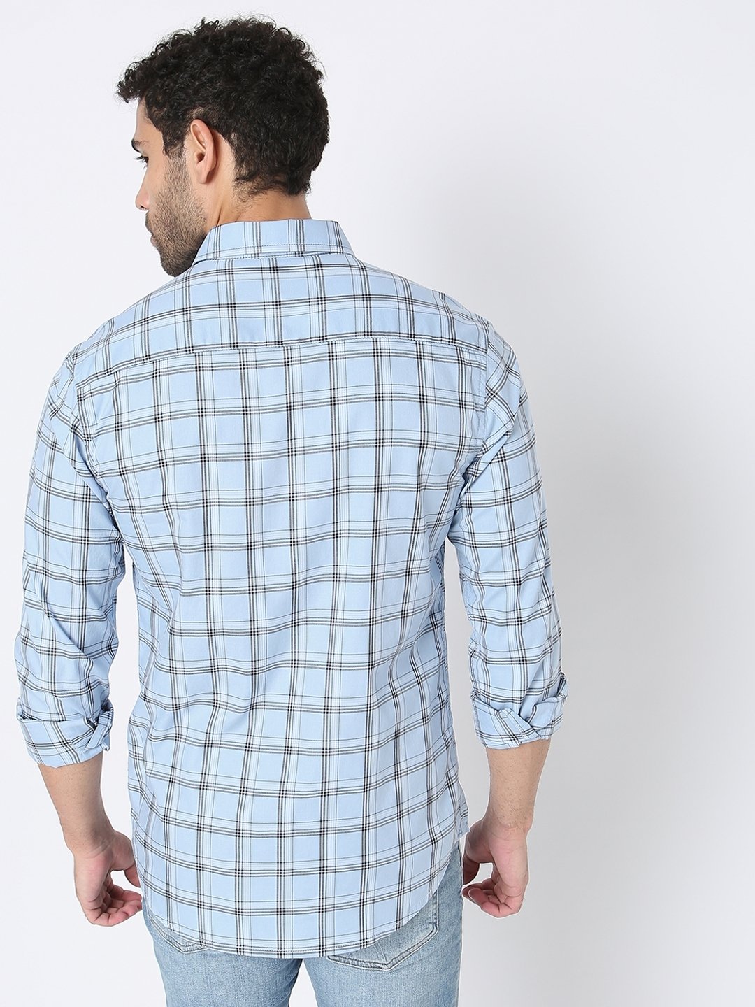 Checked Slim Fit Shirt with Patch Pocket