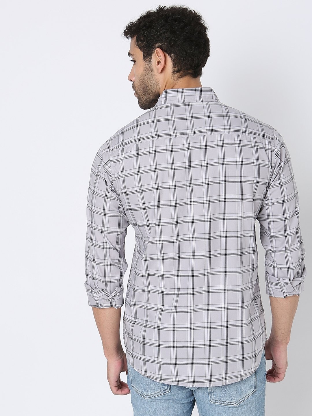 Checked Slim Fit Shirt with Patch Pocket