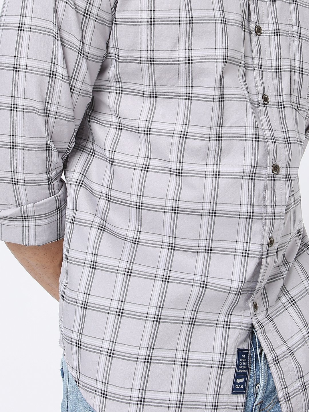 Checked Slim Fit Shirt with Patch Pocket