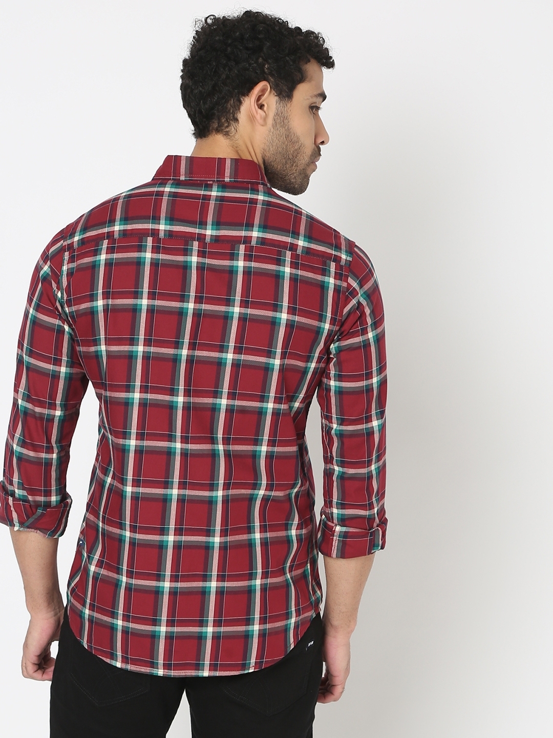 Checked Slim Fit Shirt with Patch Pocket