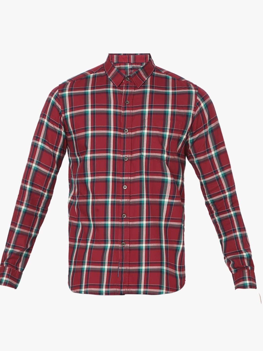 Checked Slim Fit Shirt with Patch Pocket