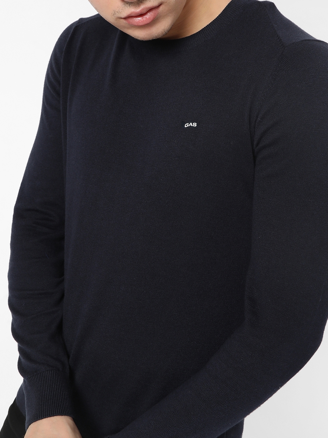 Men's Ayron/S R.Collar Fr Solid Sweater