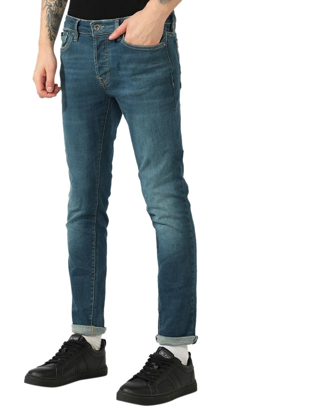 Slim Fit Button Fly Mid Rise Denim