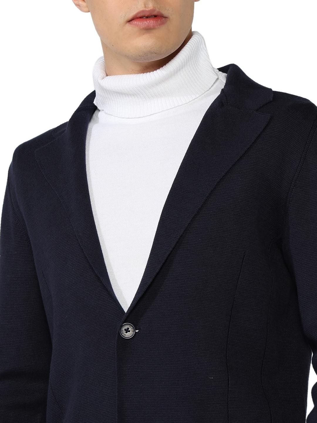 Cotton Flat Knit Formal Blazer