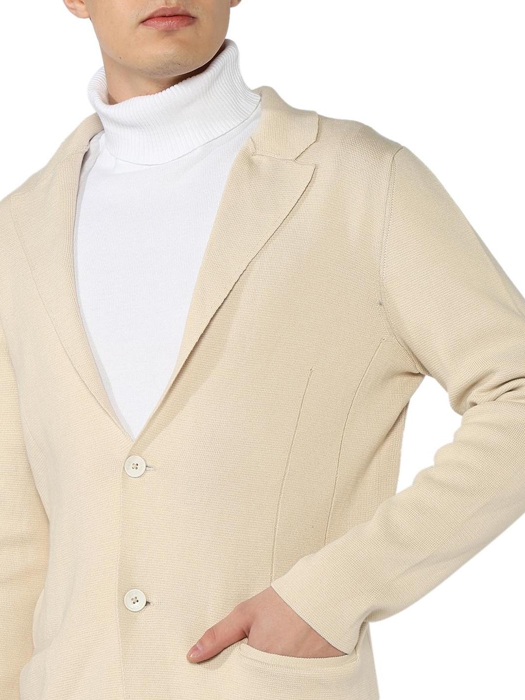 Cotton Flat Knit Formal Blazer