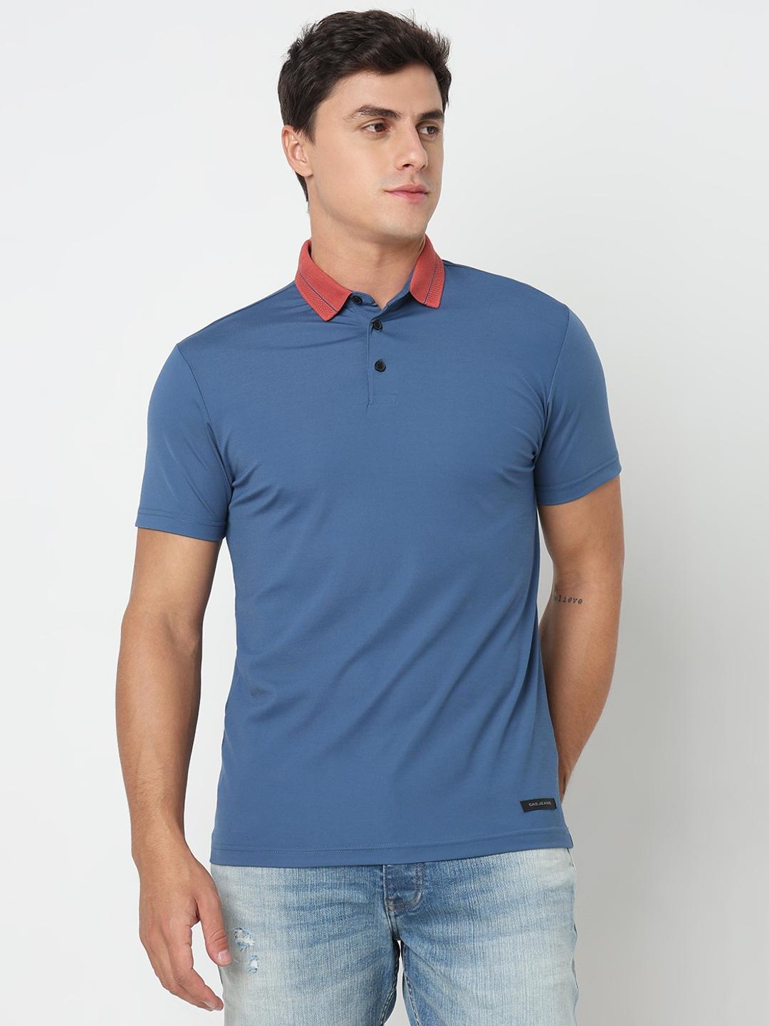 Slim Fit Solid Polo T-Shirt with Short Sleeve