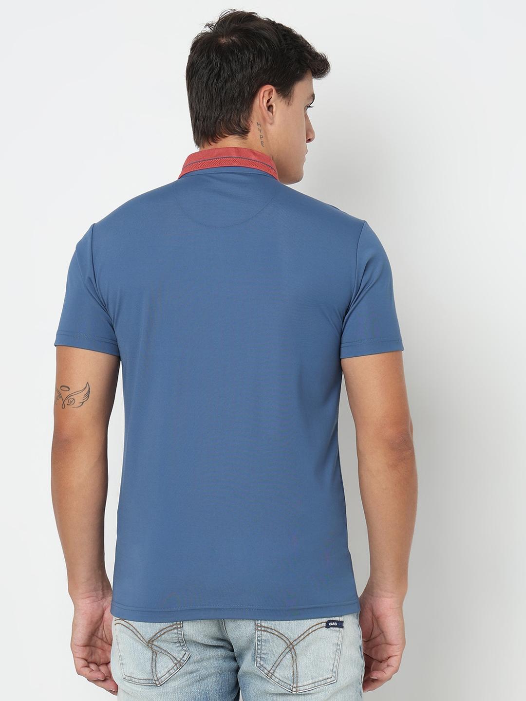 Slim Fit Solid Polo T-Shirt with Short Sleeve