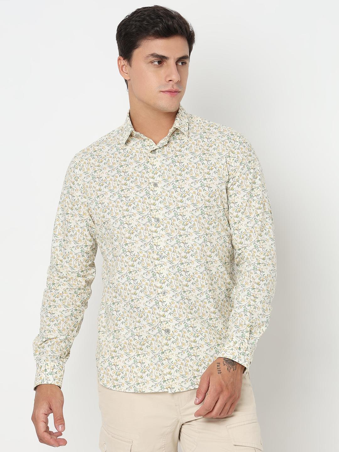 Regular Fit Printed Full Sleeve Shirt with Classic Collar