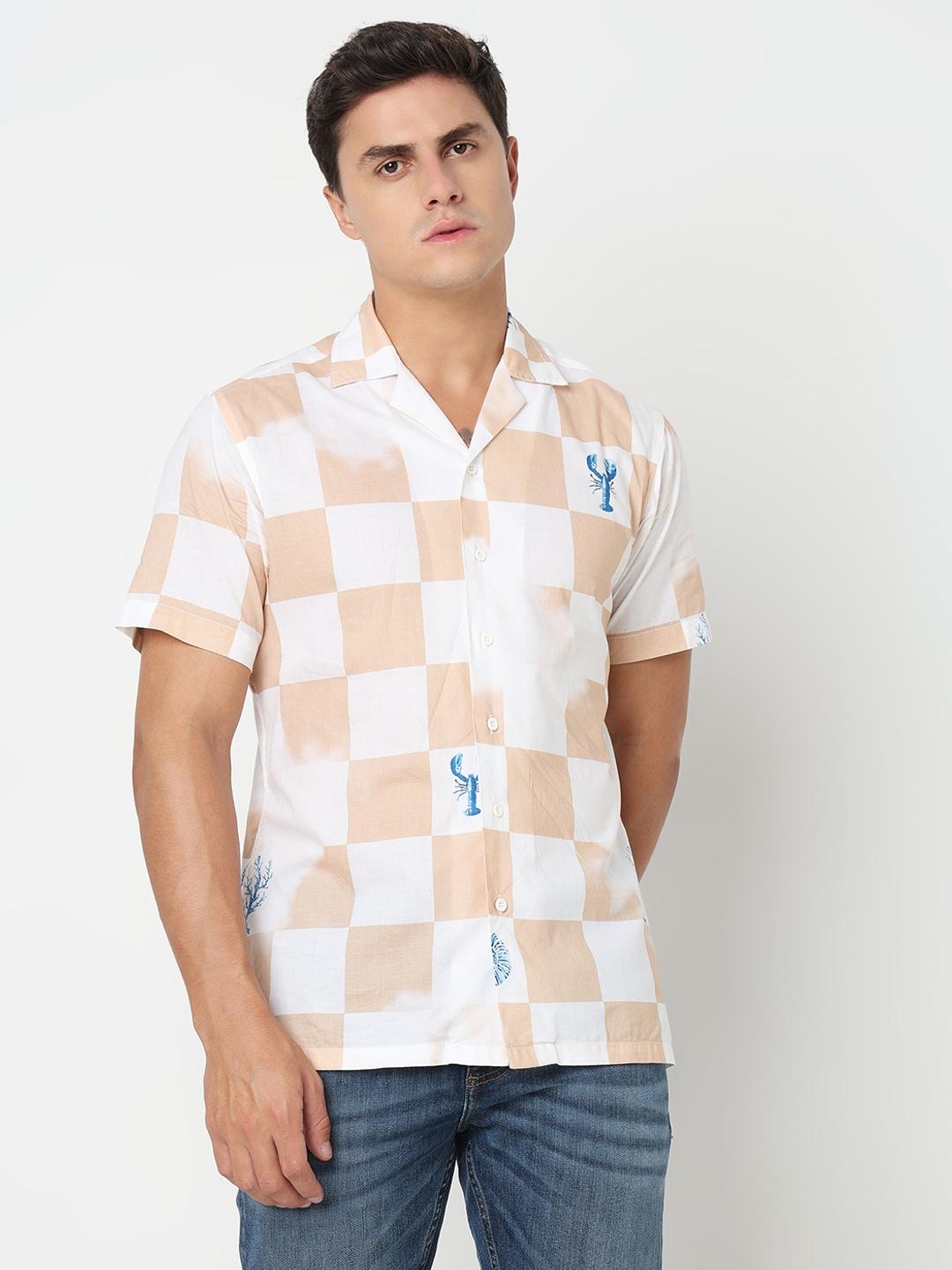 Regular Fit All Over Printed Short Sleeve Shirt with Resort Collar