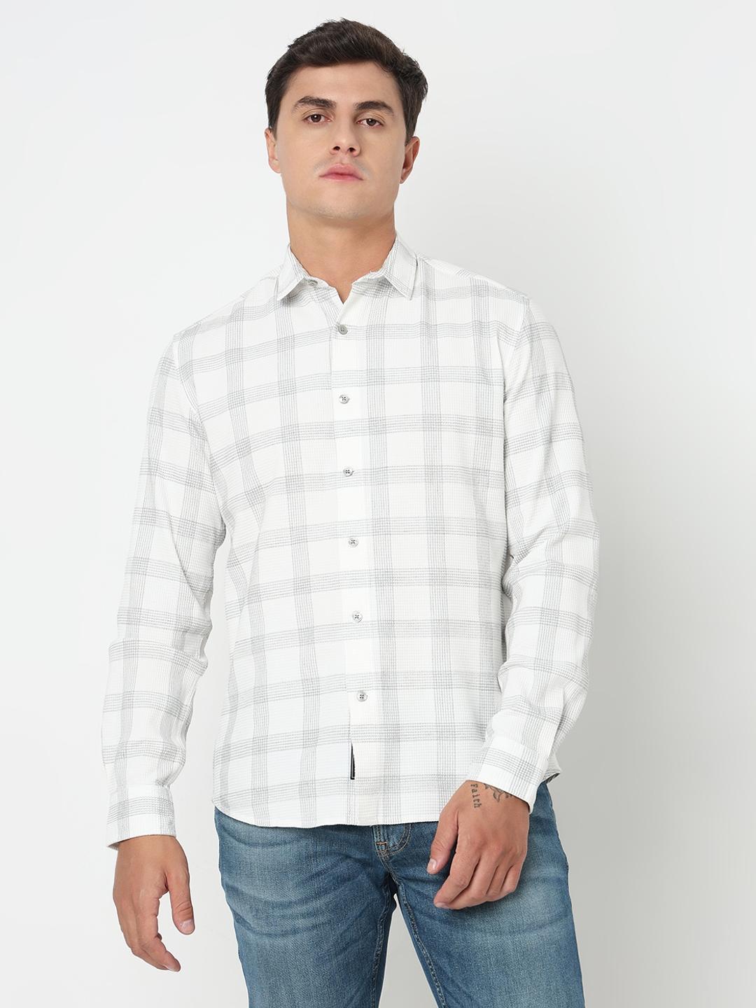 Regular Fit Checks Full Sleeve Shirt with Classic Collar