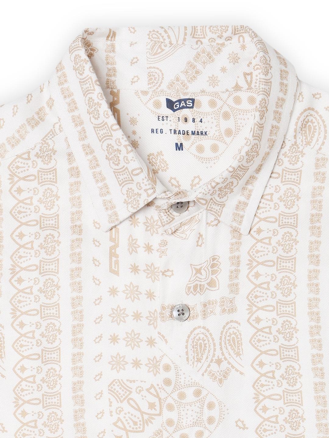 Boxy Fit All Over Printed Short Sleeve Shirt with Classic Collar