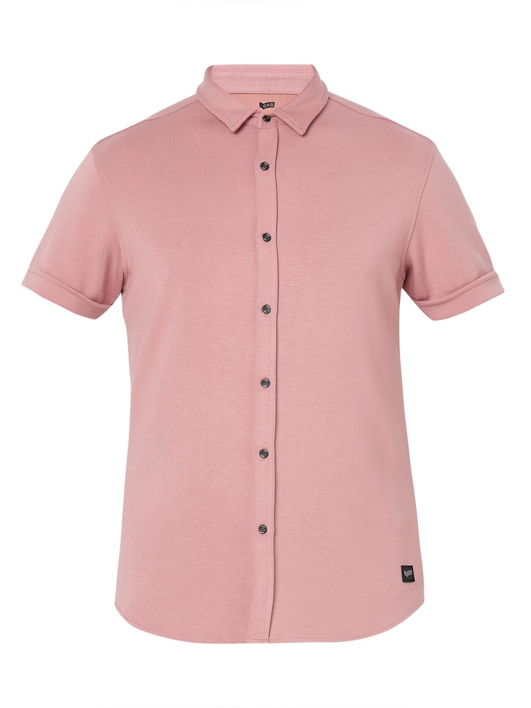 Slim Fit Solid Short Sleeve Shirt with Classic Collar