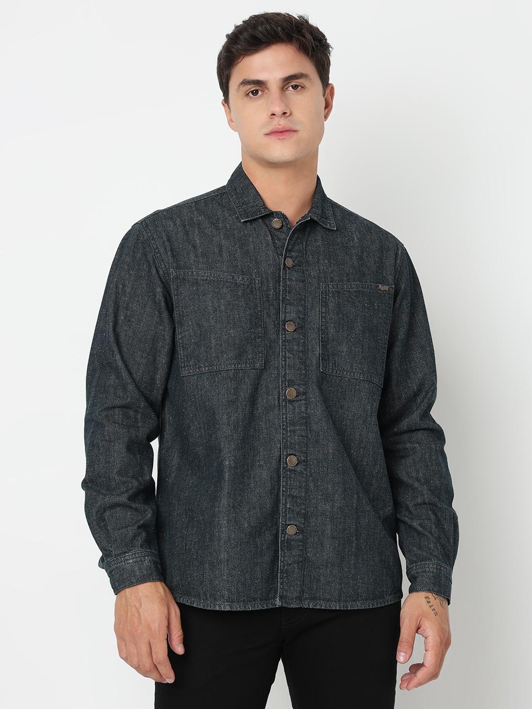 Shacket Solid Full Sleeve Shirt with Classic Collar