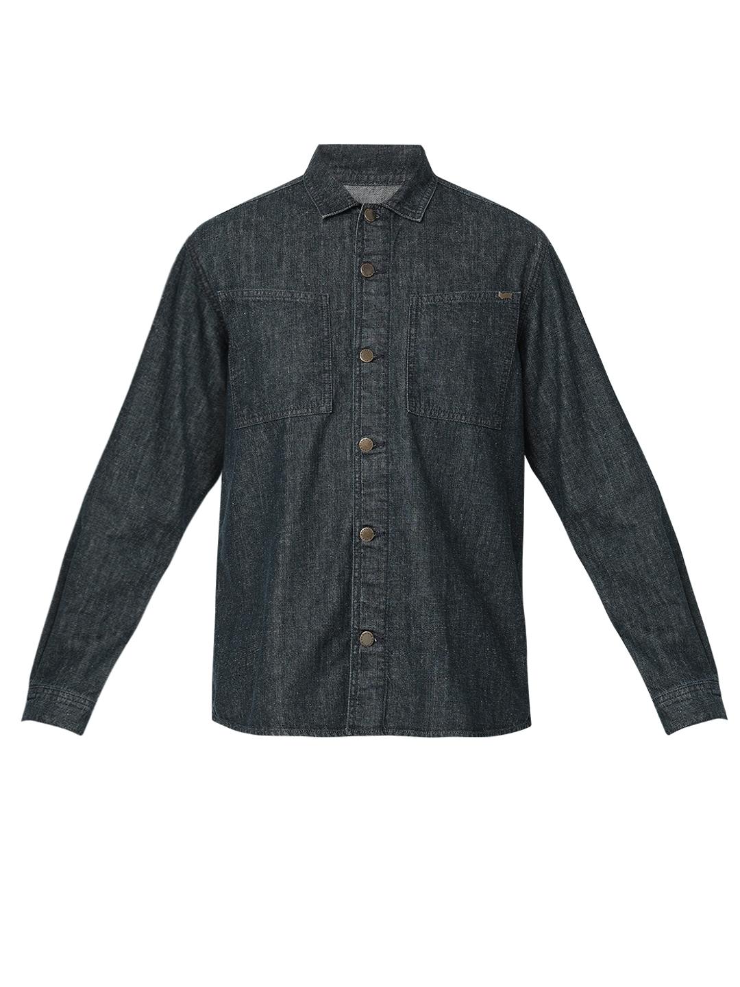 Shacket Solid Full Sleeve Shirt with Classic Collar