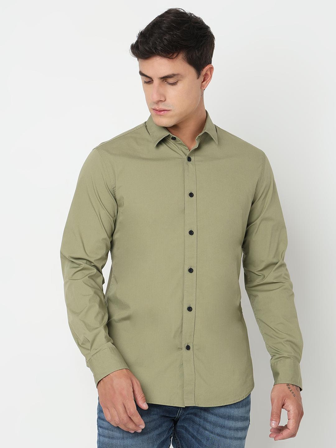 Slim Fit Solid Full Sleeve Shirt with Classic Collar