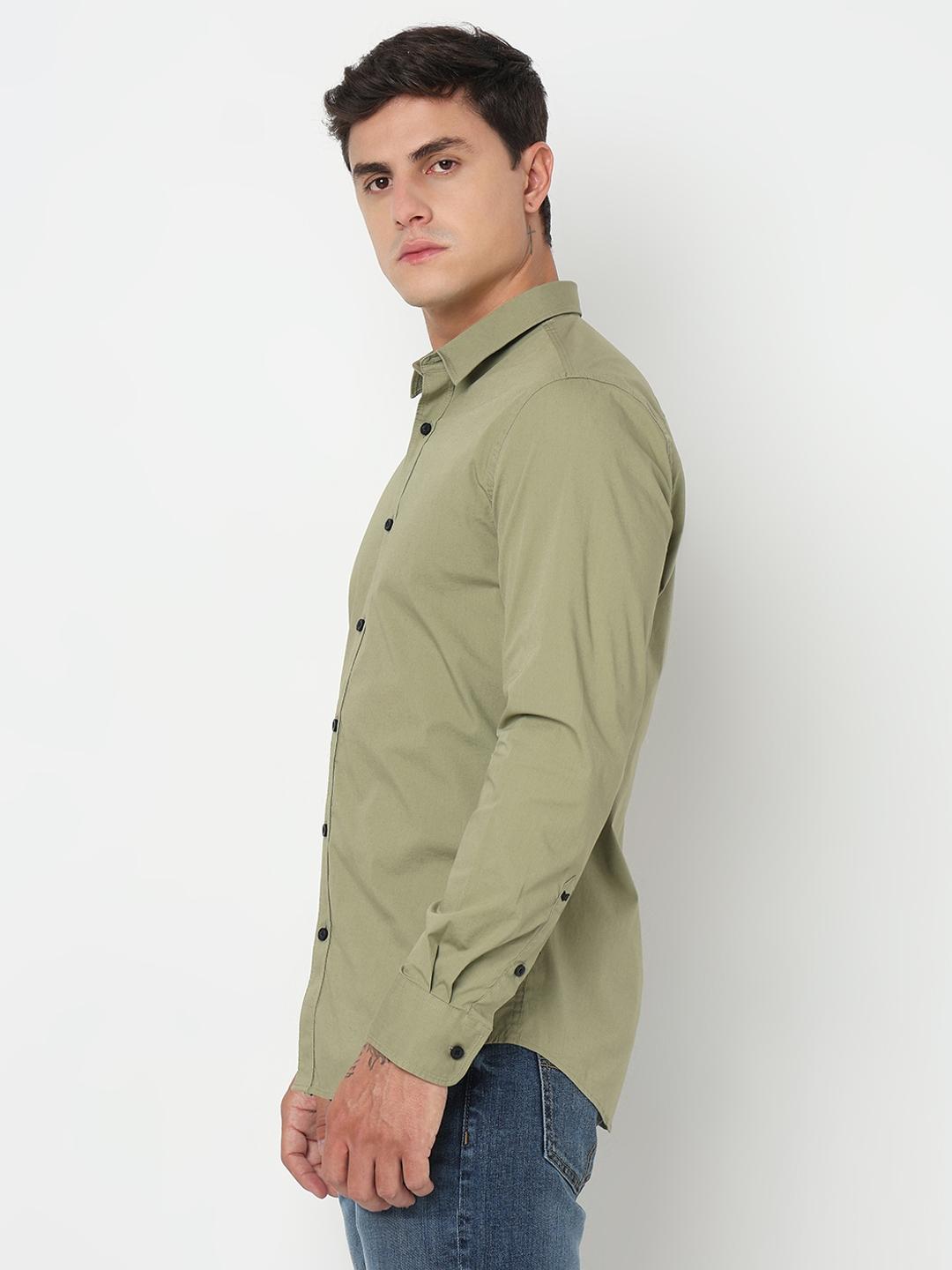 Slim Fit Solid Full Sleeve Shirt with Classic Collar