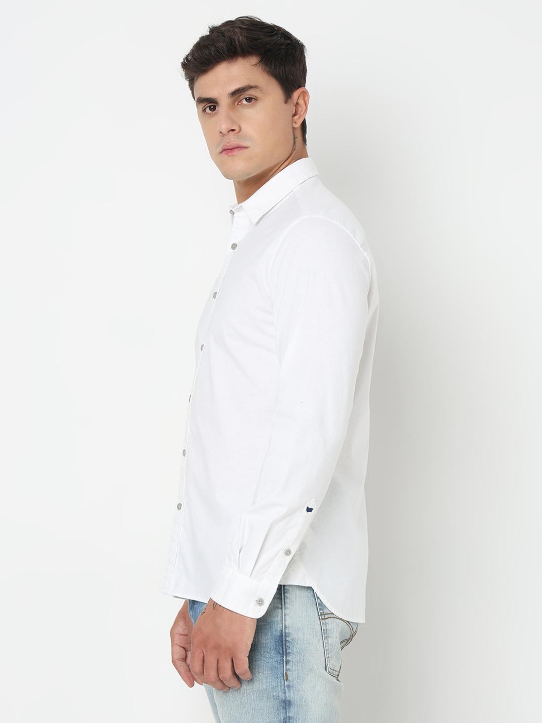 Regular Fit Solid Full Sleeve Shirt with Classic Collar