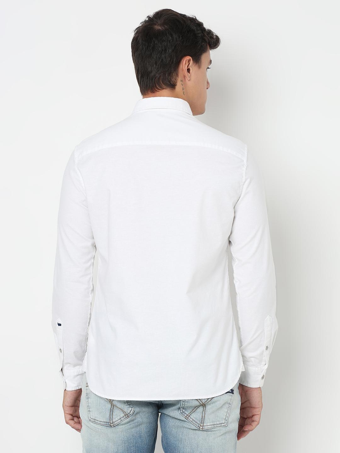 Regular Fit Solid Full Sleeve Shirt with Classic Collar