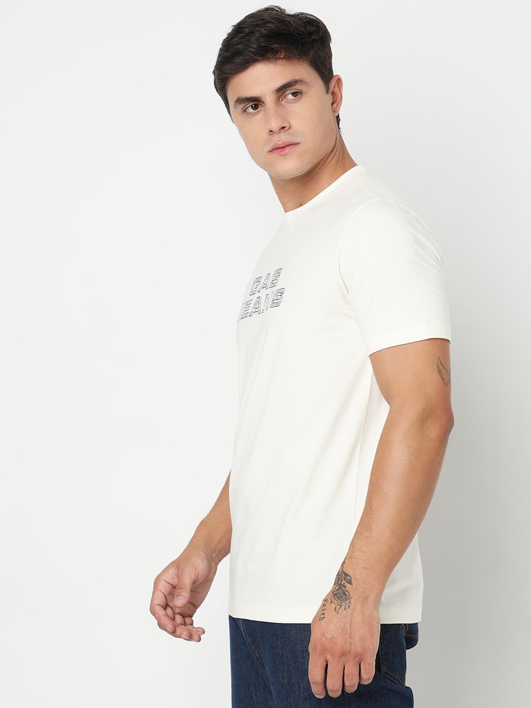 Regular Fit Printed Round Neck T-Shirt with Short Sleeve