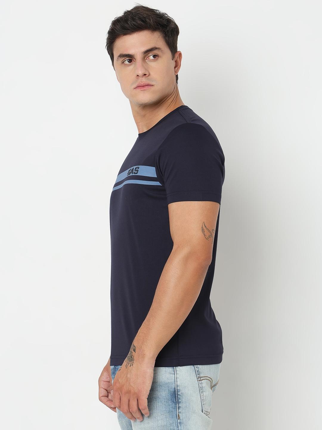 Regular Fit Placement Print Round Neck T-Shirt with Short Sleeve