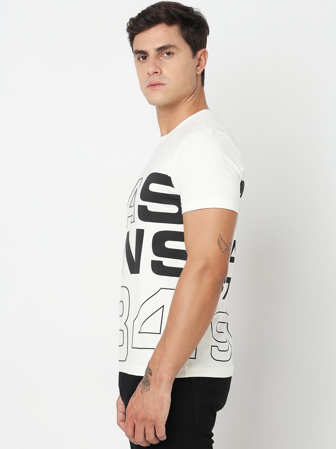 Regular Fit Placement Print Round Neck T-Shirt with Short Sleeve