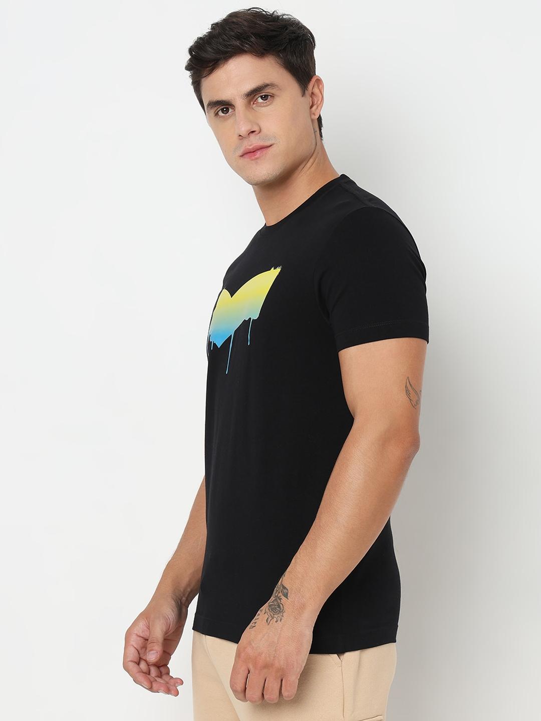 Regular Fit Printed Round Neck T-Shirt with Short Sleeve