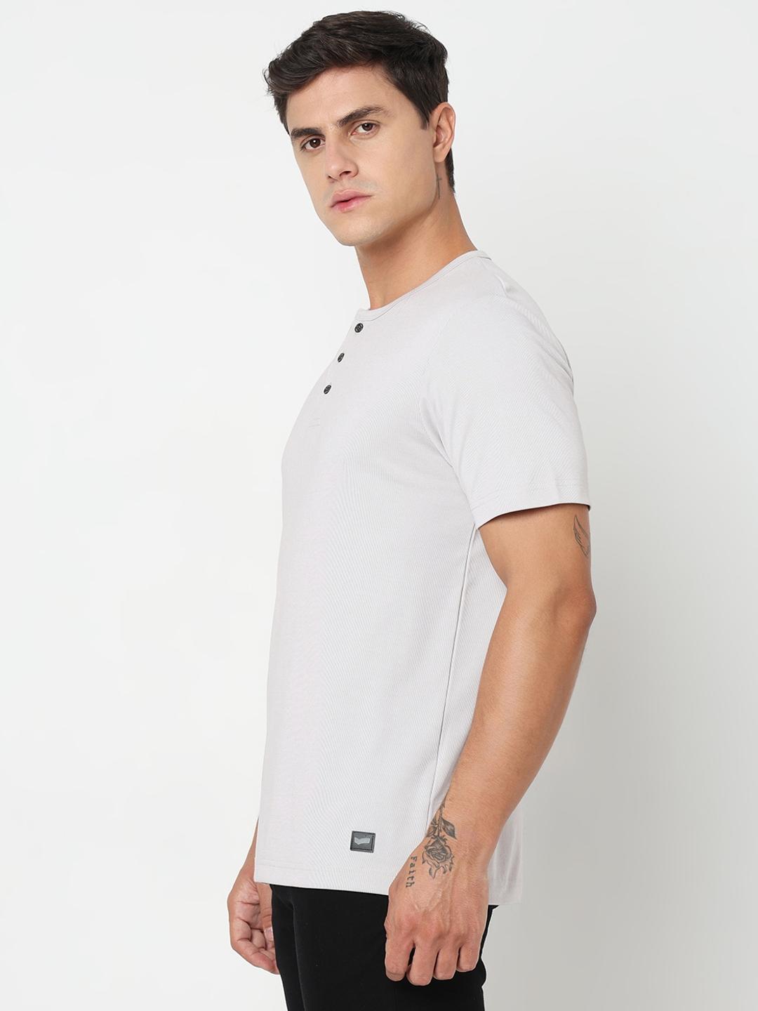 Regular Fit Solid Henley T-Shirt with Short Sleeve