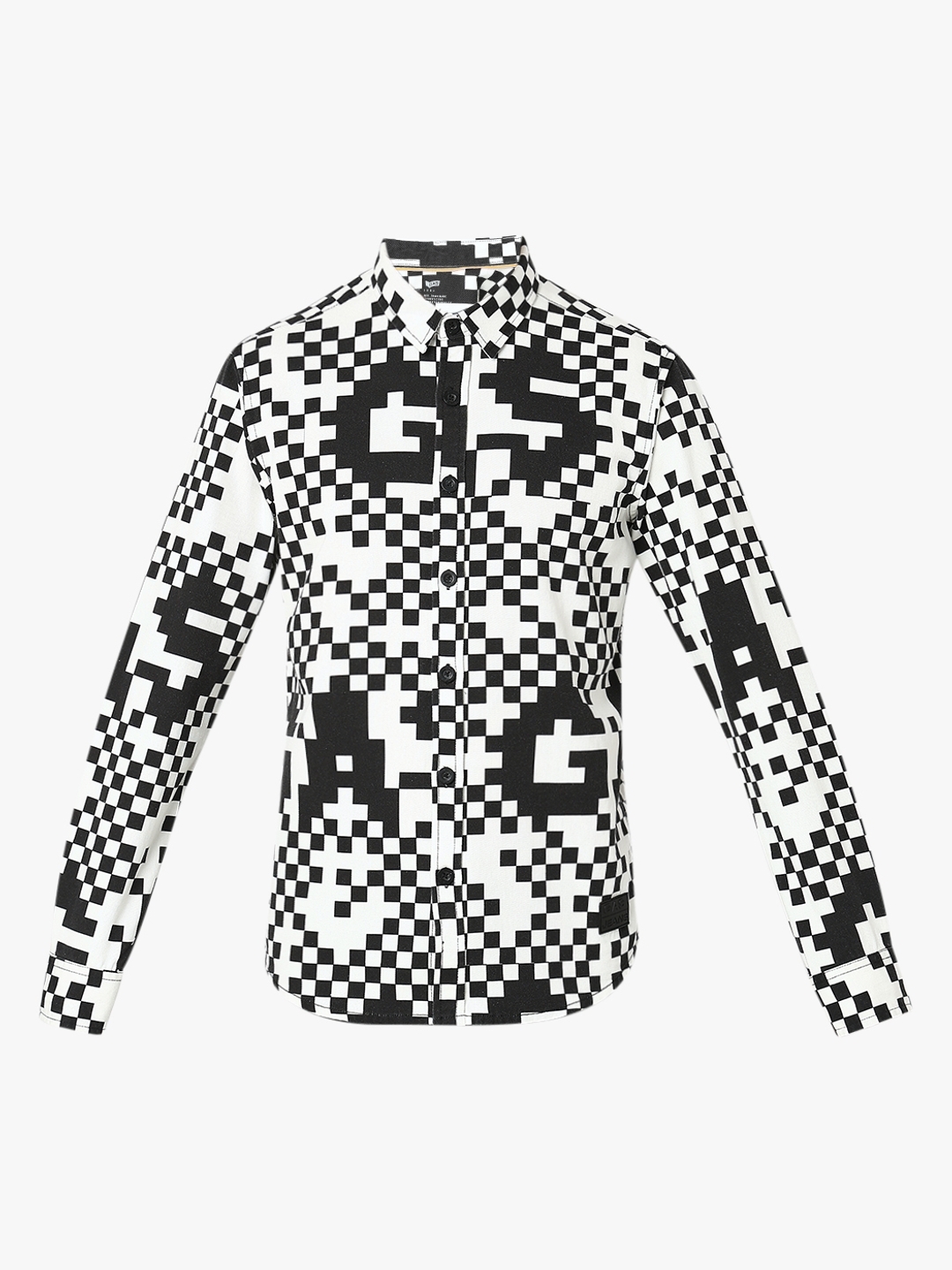Relaxed Fit Full Sleeve Geometric Cotton Shirts