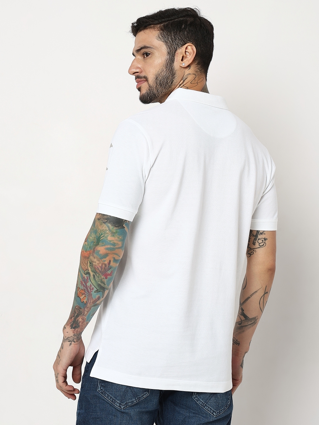 Relaxed Fit Half Sleeve Printed Polo T-Shirt