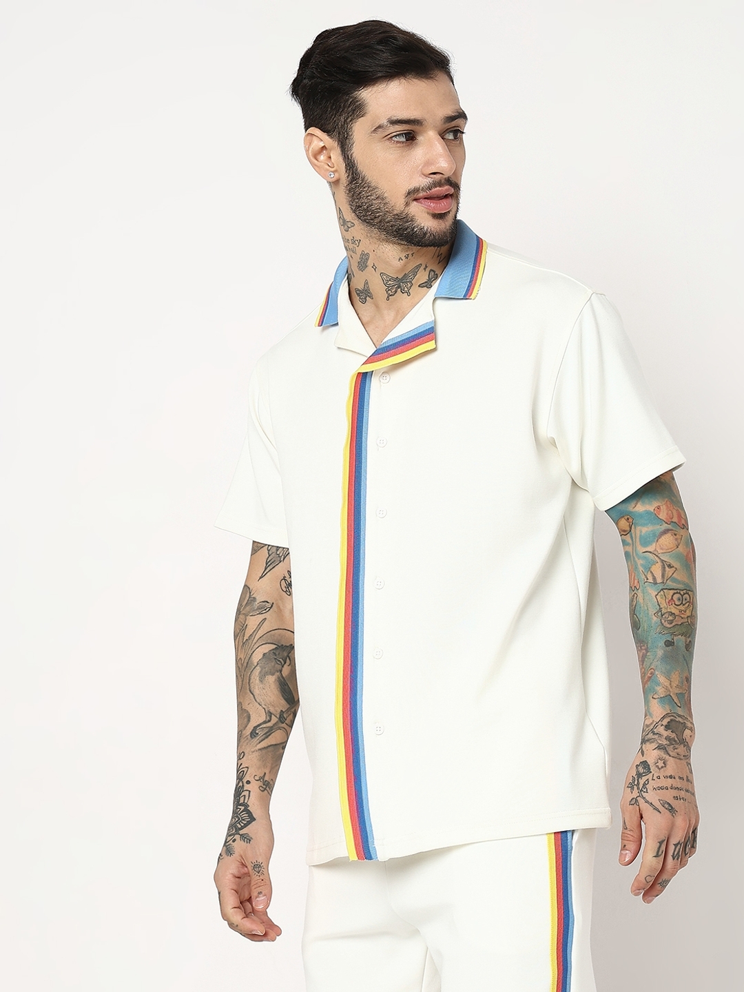 Boxy Fit Half Sleeve Solid Knit Shirts