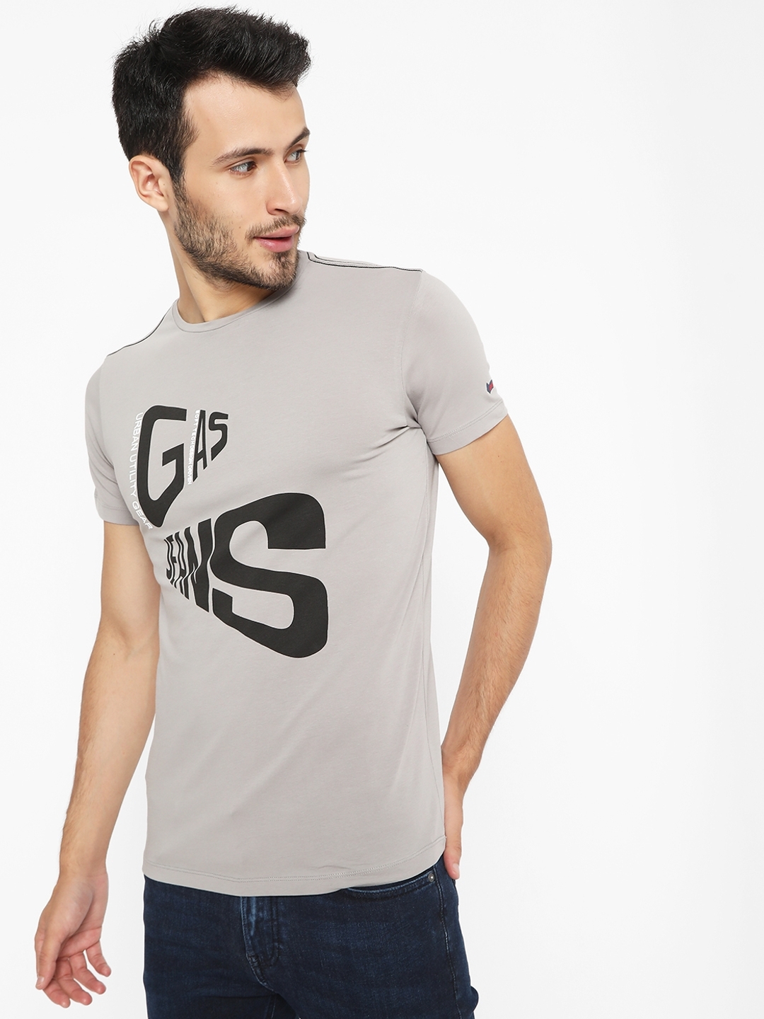 Brand Print Slim Fit Crew-Neck T-shirt