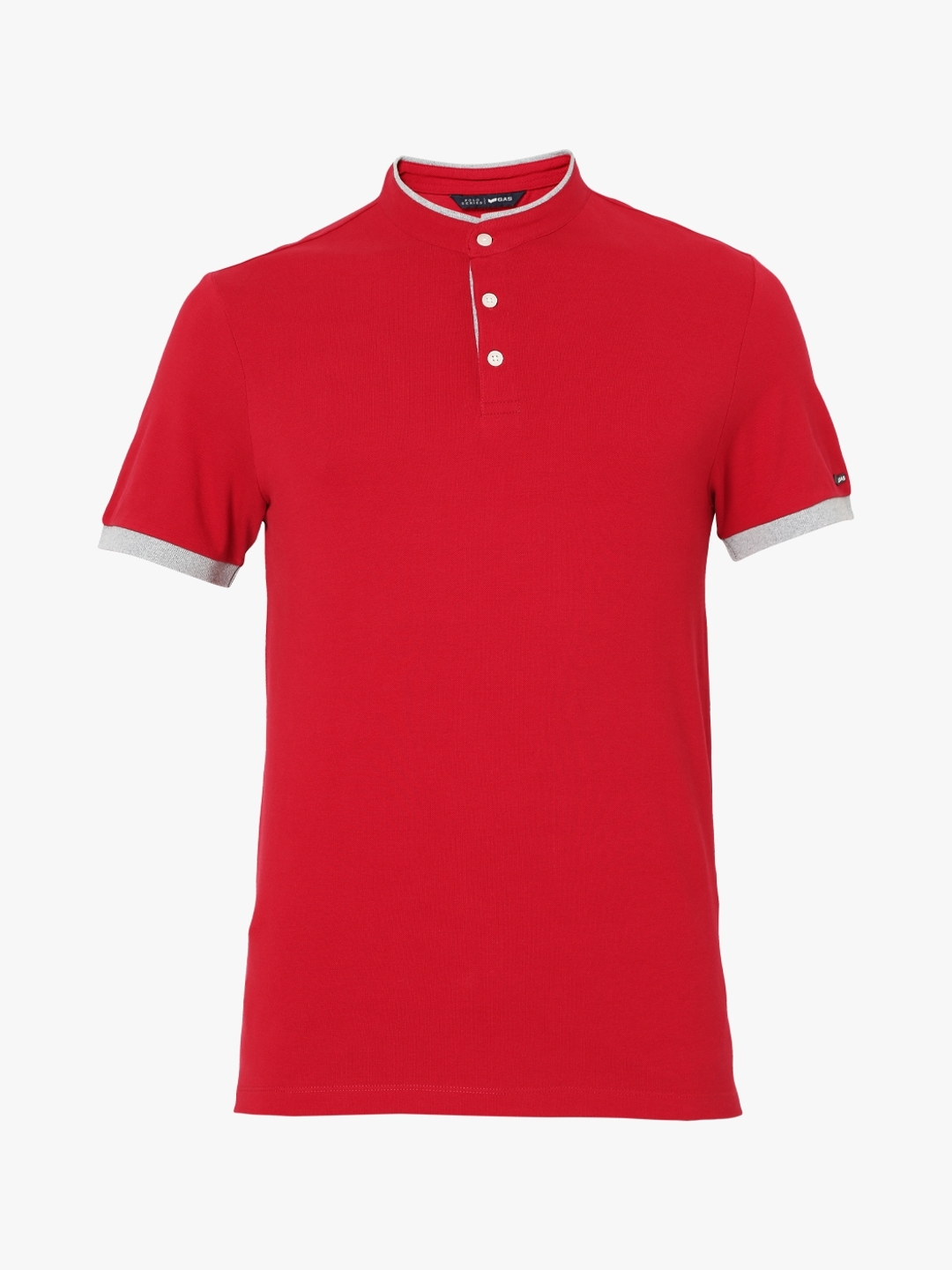 Slim Fit T-shirt with Band Collar