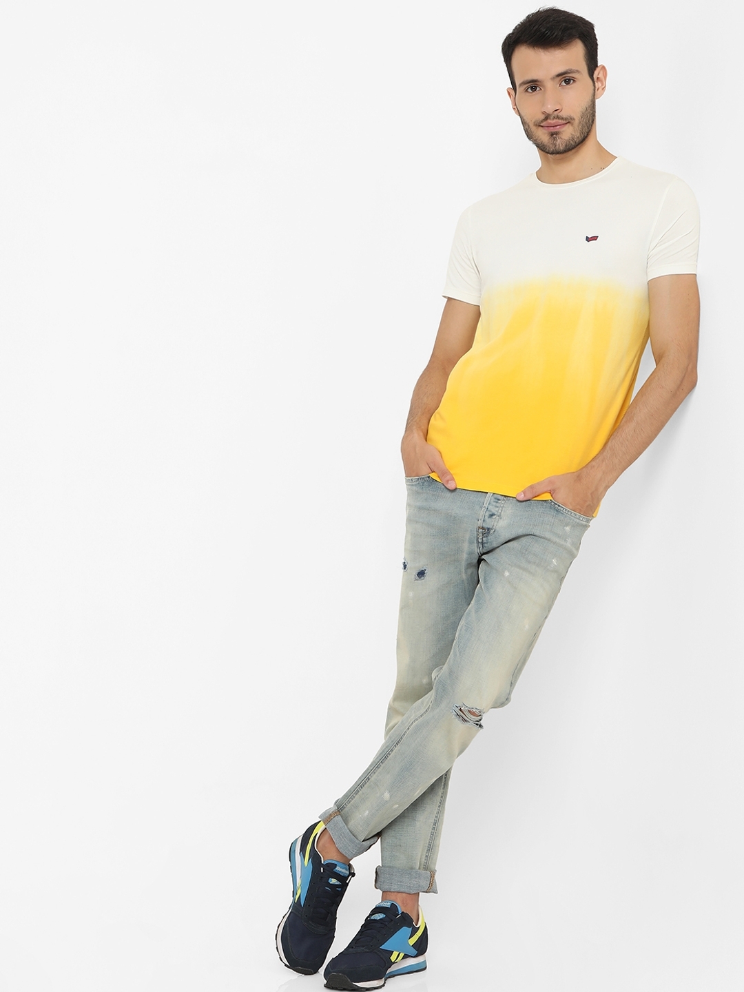 Dip-Dyed Slim Fit Crew-Neck T-shirt