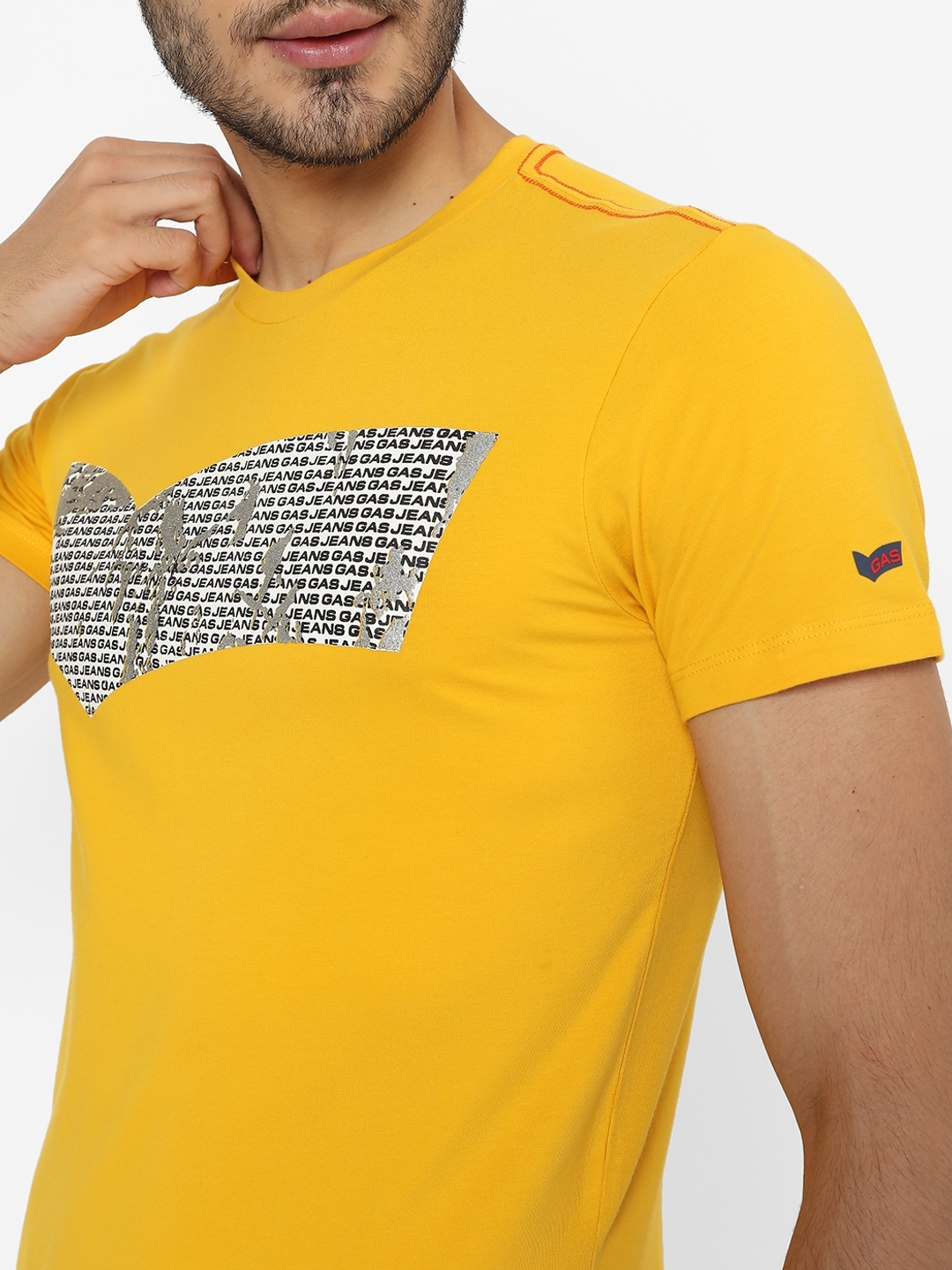 Logo Print Crew-Neck Slim Fit T-shirt