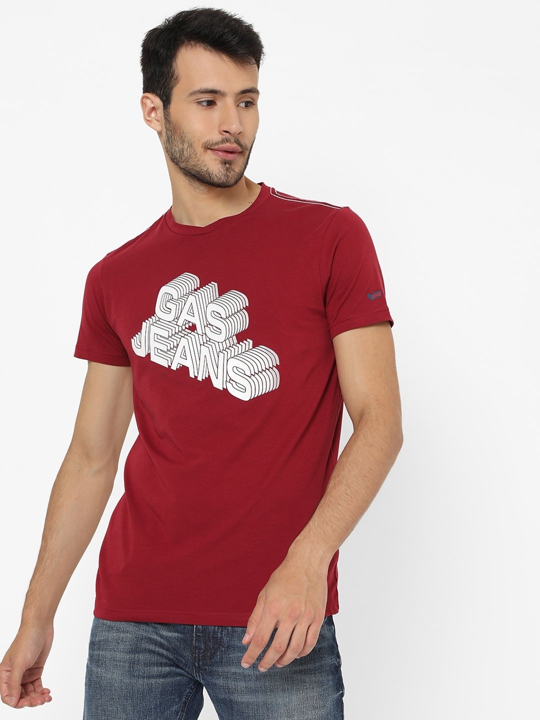 Brand Print Slim Fit Crew-Neck T-shirt