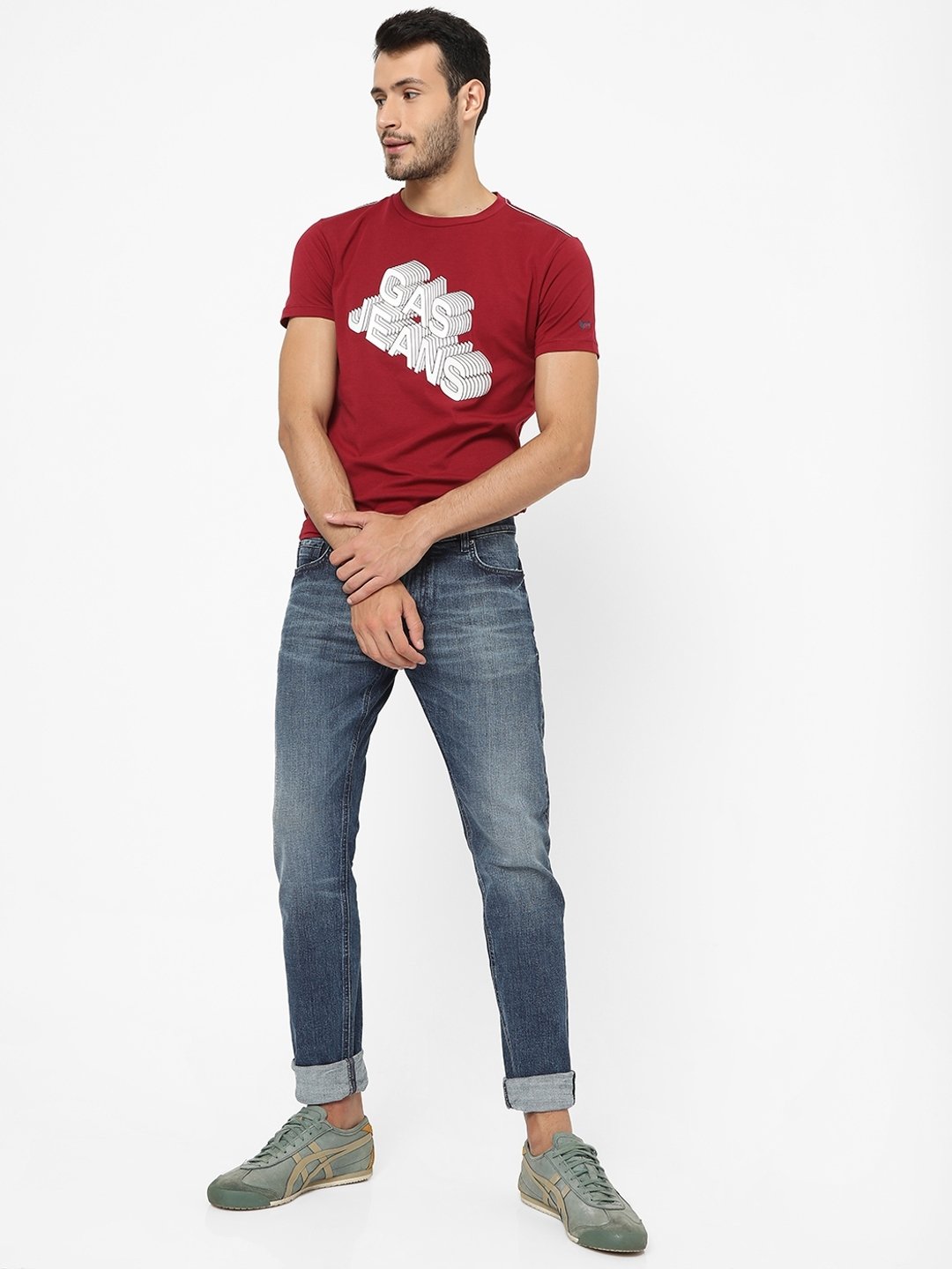 Brand Print Slim Fit Crew-Neck T-shirt