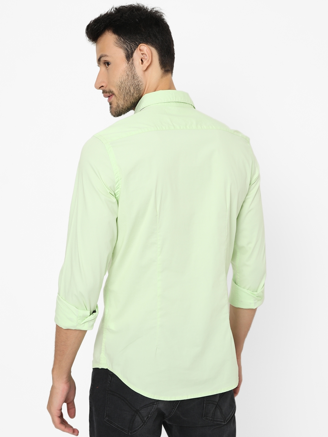 Slim Fit Shirt with Spread Collar