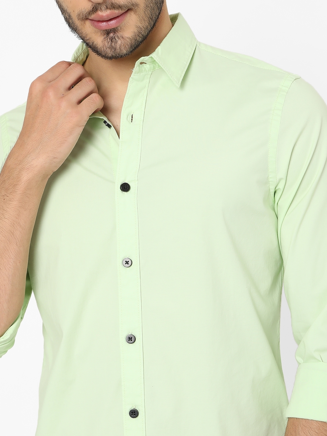 Slim Fit Shirt with Spread Collar