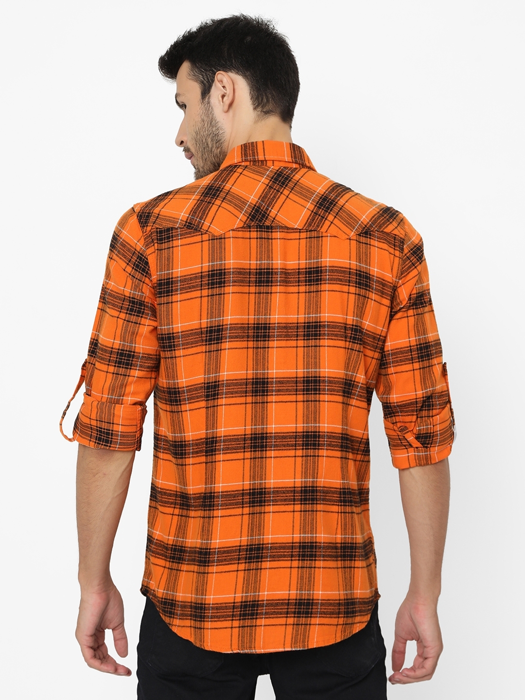 Checked Slim Fit Shirt with Patch Pockets