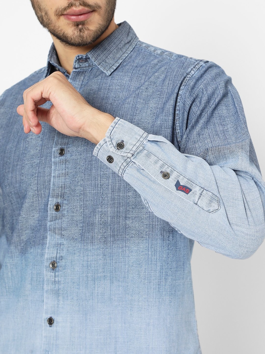 Ombre-Dyed Slim Fit Shirt