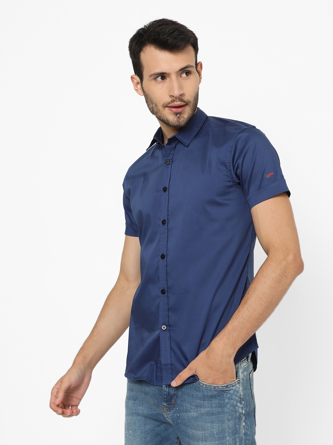 Slim Fit Shirt with Short Sleeves