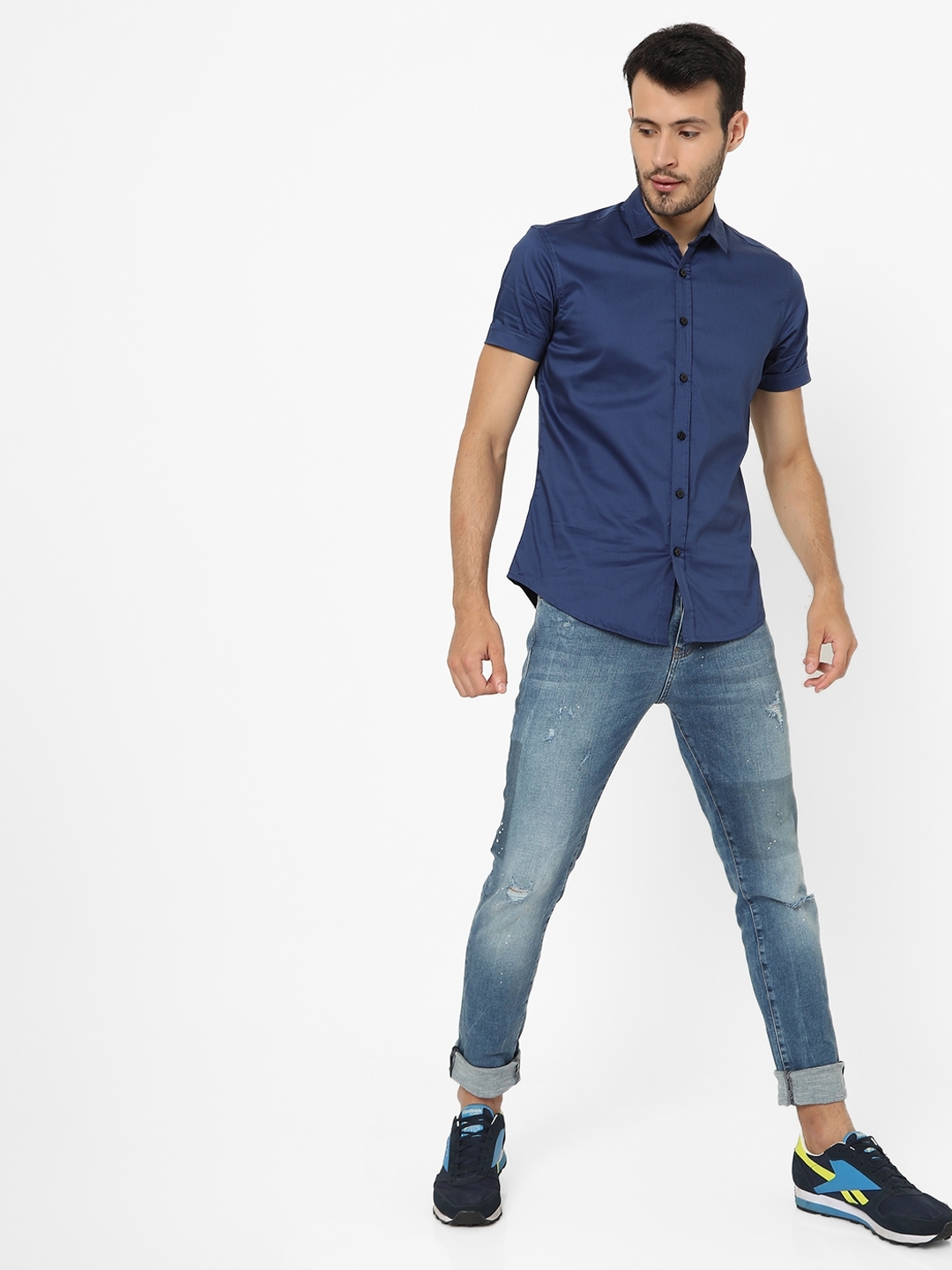 Slim Fit Shirt with Short Sleeves