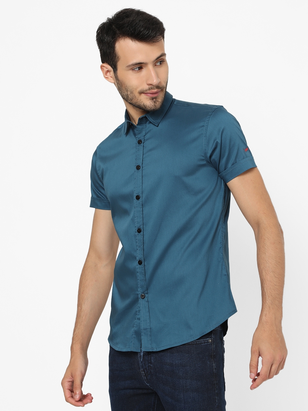 Slim Fit Shirt with Short Sleeves