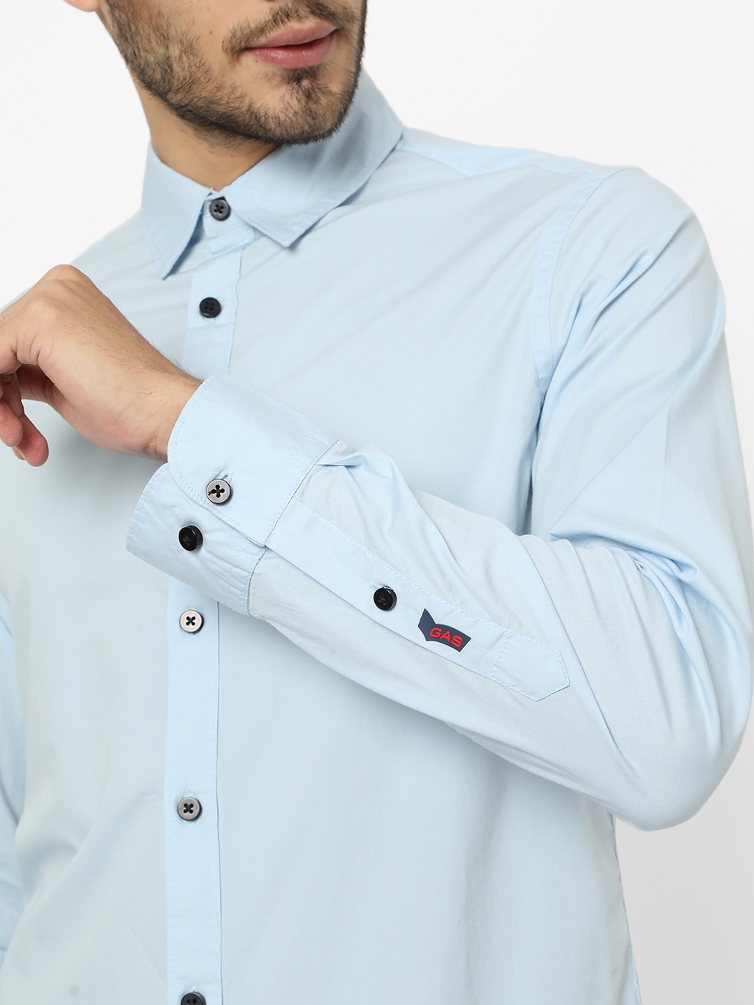 Slim Fit Shirt with Spread Collar