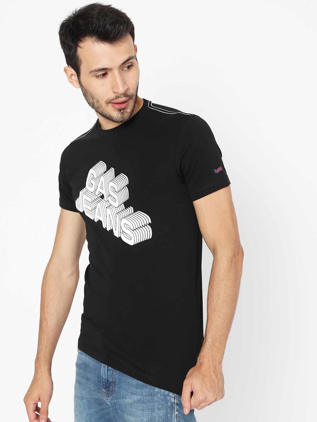 Brand Print Slim Fit Crew-Neck T-shirt